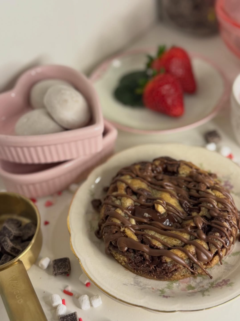 Chocolate cookies topped with nuts